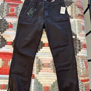 Paige Burgundy Coated Jogger Jeans